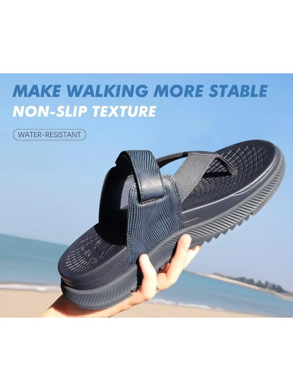 Men's Blue Orthopaedic Flip Flops Walking Sandals with Arch Support Sport